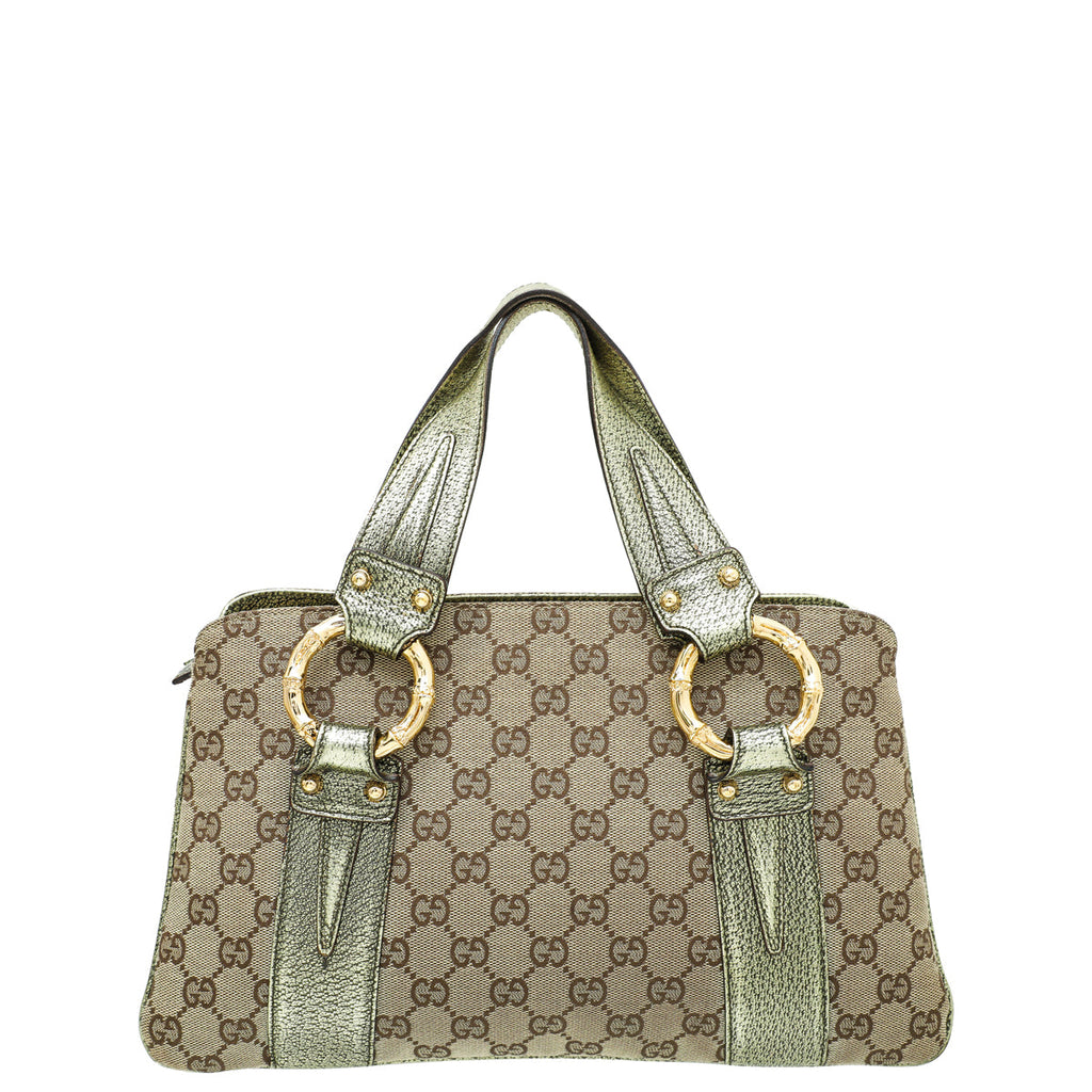 Gucci Bicolor Metal Bamboo Tote Bag