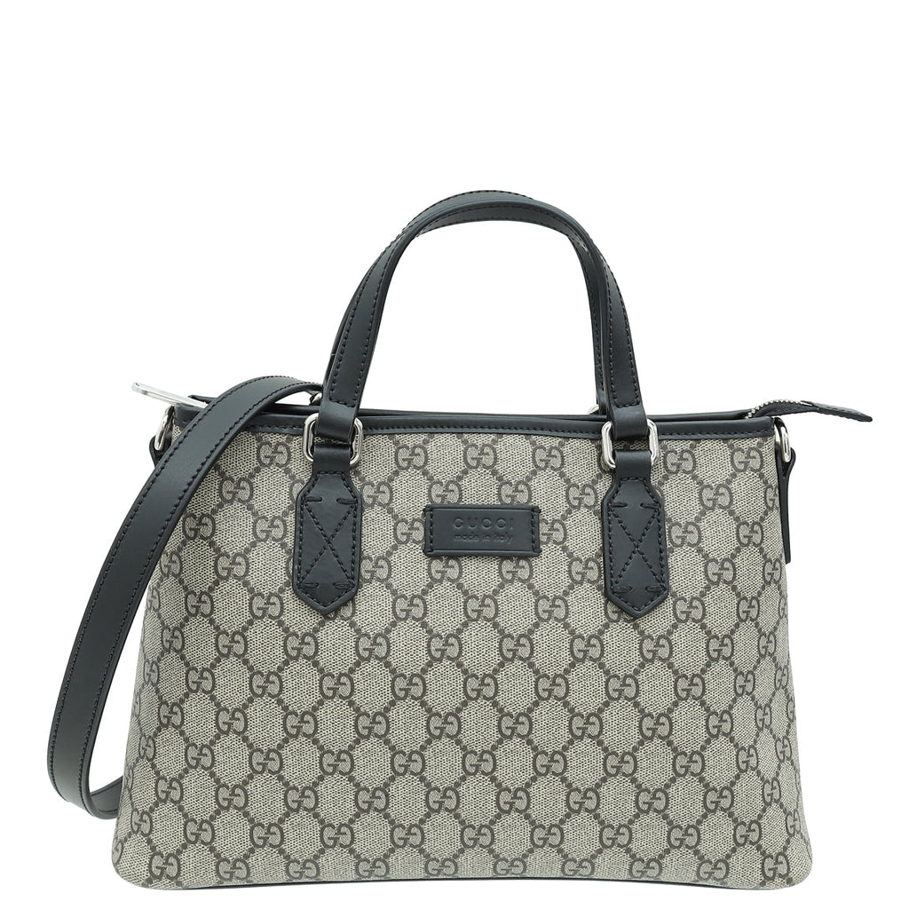 Gucci Bicolor GG Supreme Convertible Zip Tote Bag