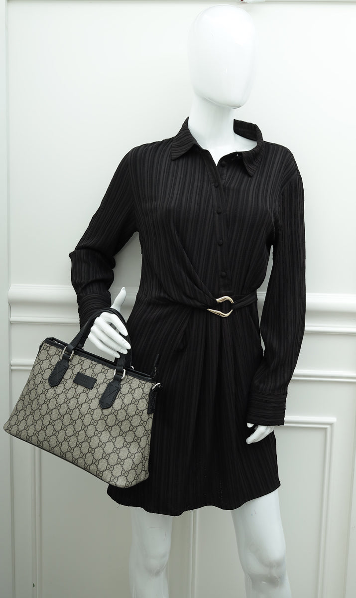 Gucci Bicolor GG Supreme Convertible Zip Tote Bag
