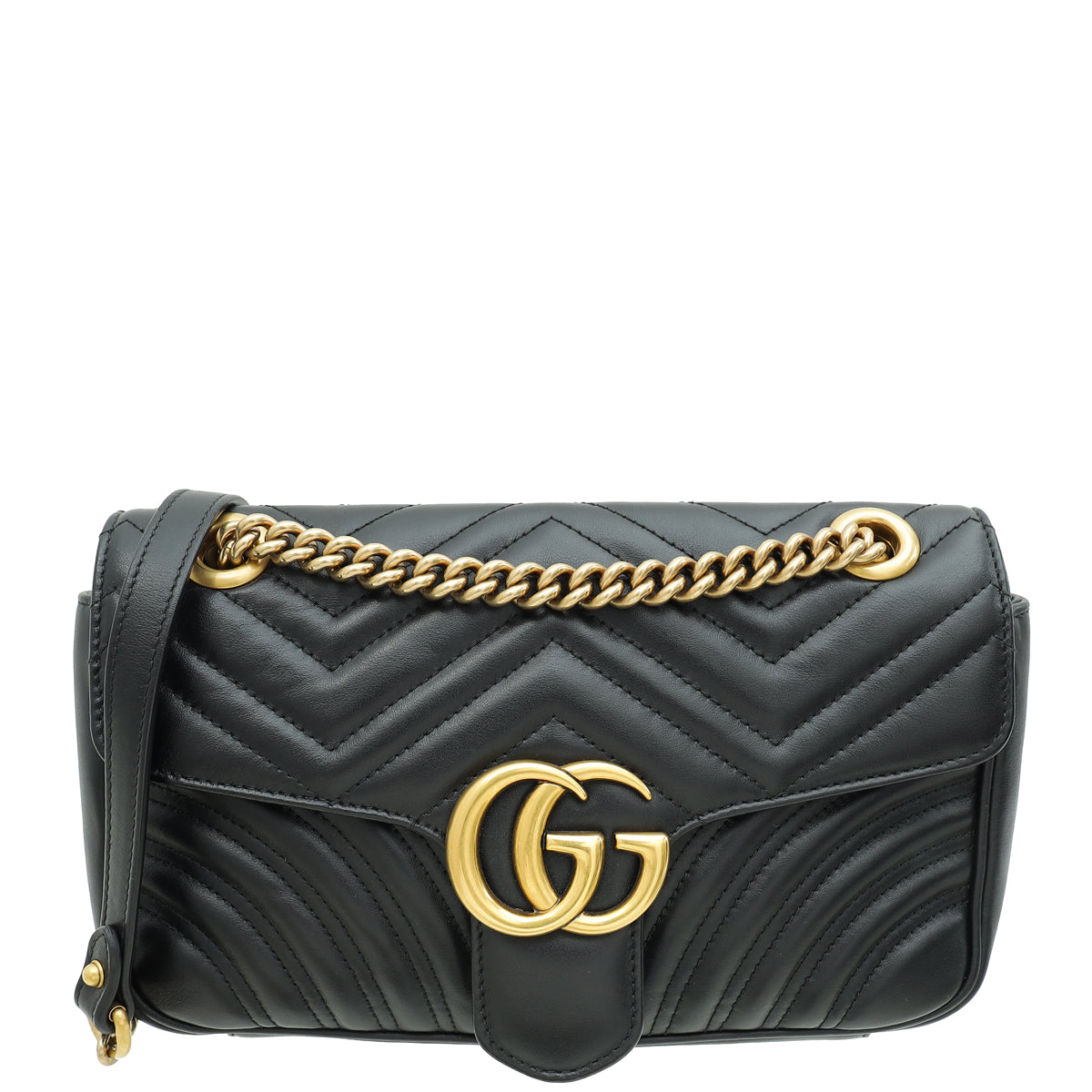 Gucci Black GG Marmont Matelasse Small Shoulder Bag
