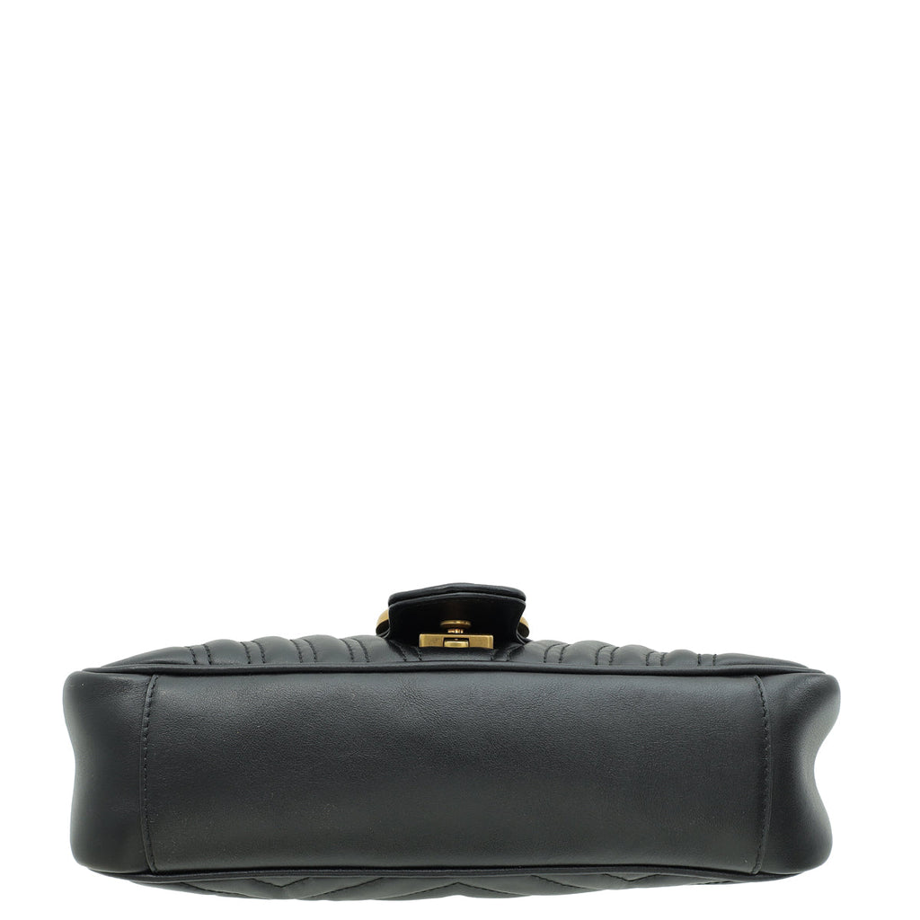 Gucci Black GG Marmont Matelasse Small Shoulder Bag
