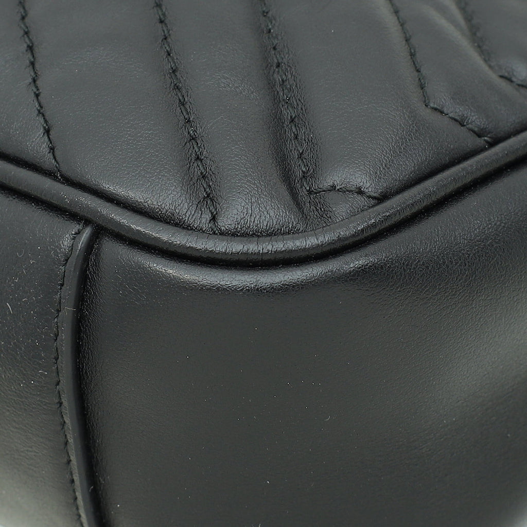 Gucci Black GG Marmont Matelasse Small Shoulder Bag