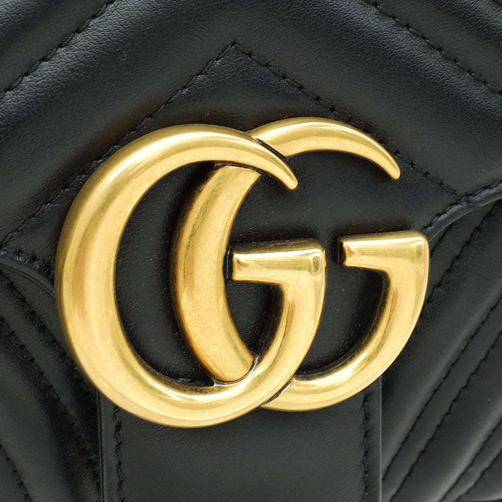 Gucci Black GG Marmont Matelasse Small Shoulder Bag