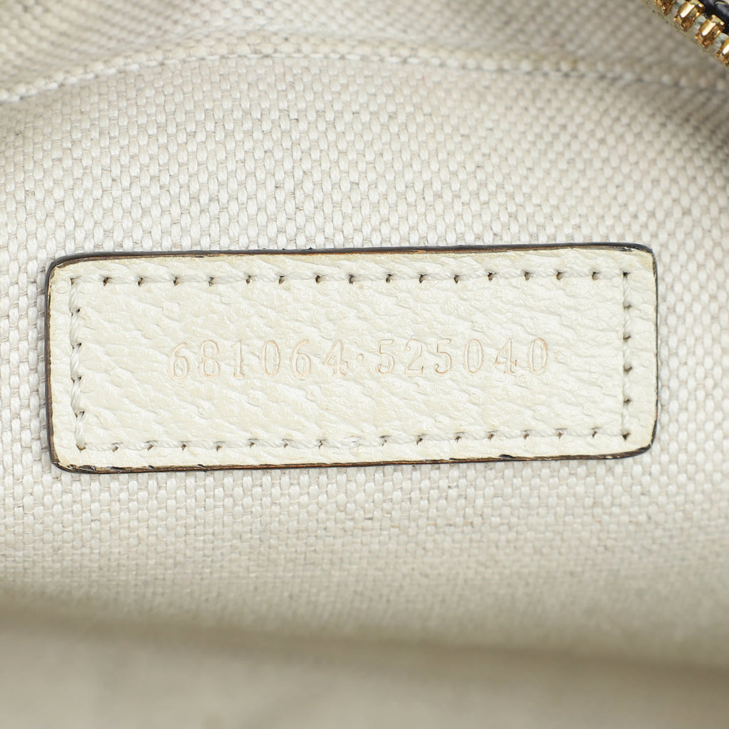 Gucci Cream GG Supreme Ophidia Small Camera Bag