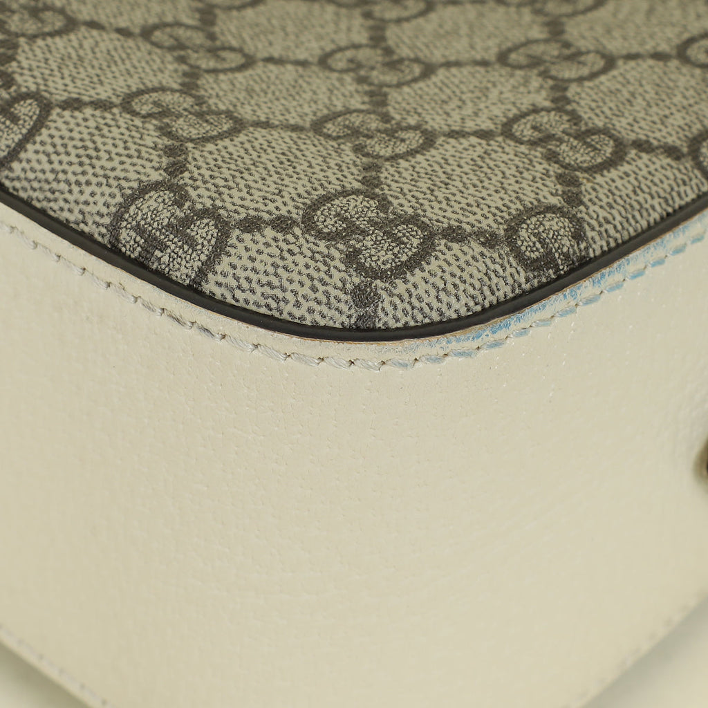 Gucci Cream GG Supreme Ophidia Small Camera Bag
