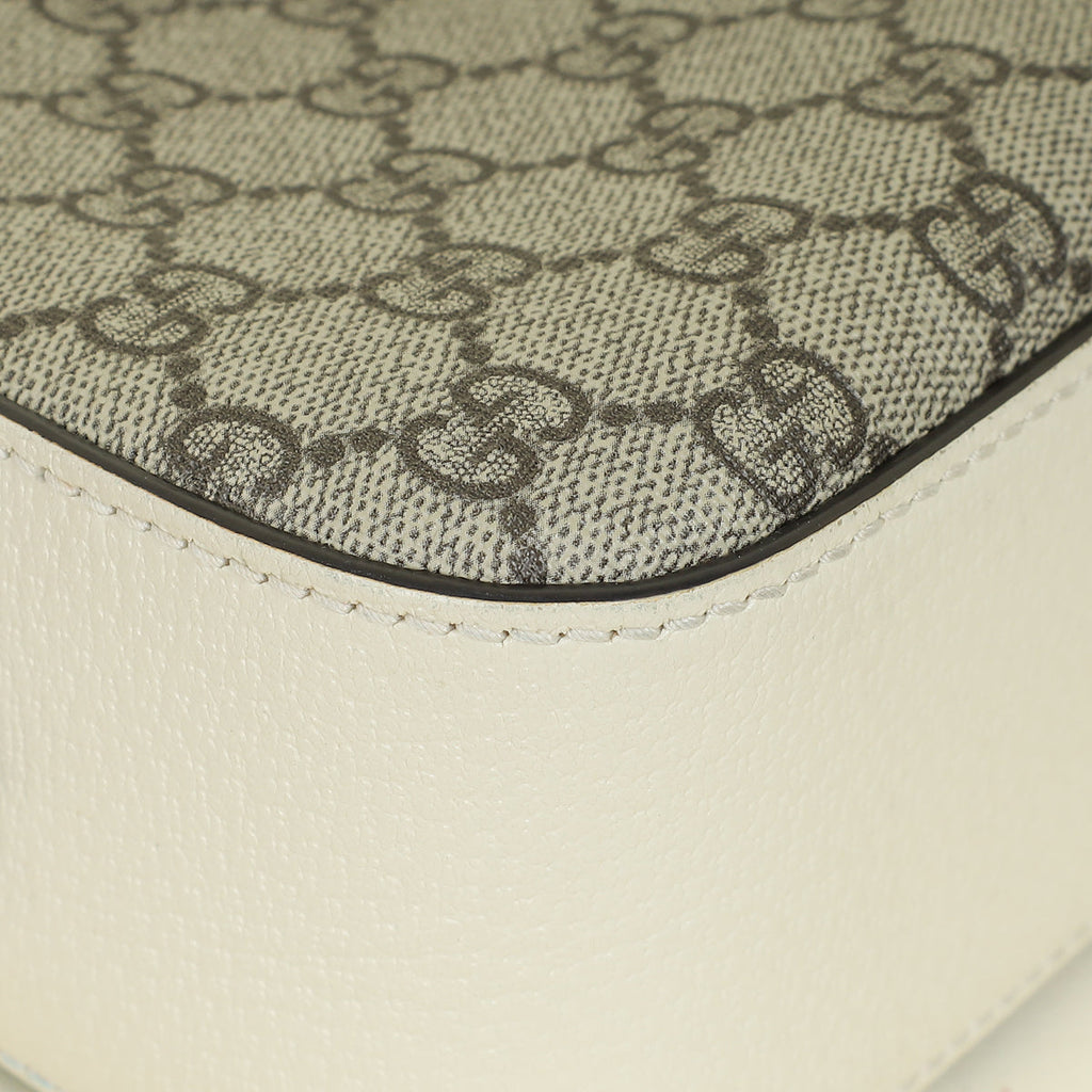 Gucci Cream GG Supreme Ophidia Small Camera Bag