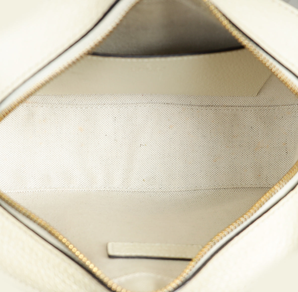 Gucci Cream GG Supreme Ophidia Small Camera Bag