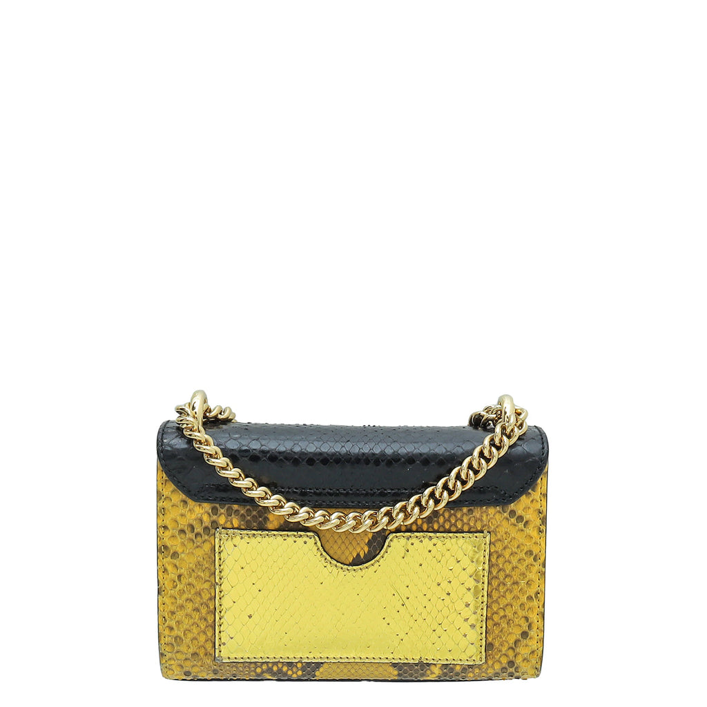 Gucci Tricolor Python Padlock Chain Small Bag