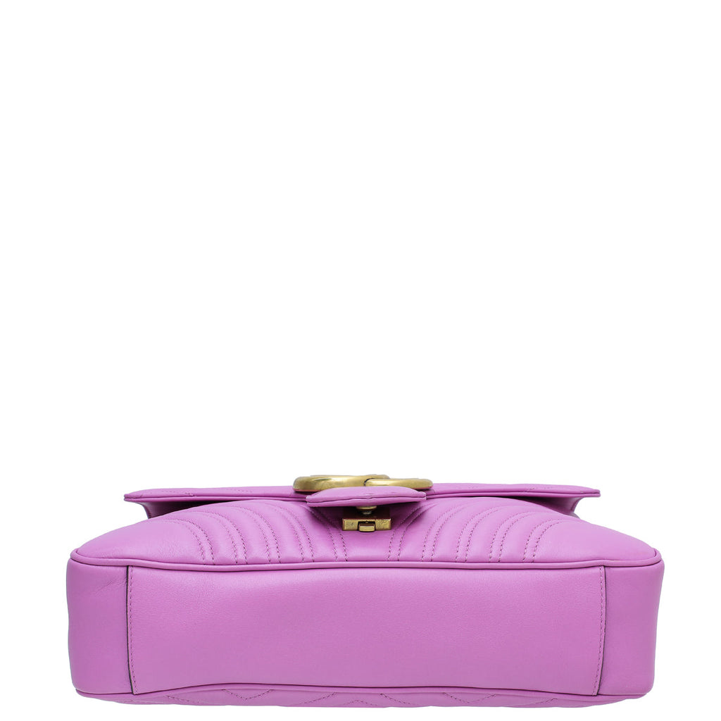 Gucci Purple GG Marmont Matelasse Medium Shoulder Bag