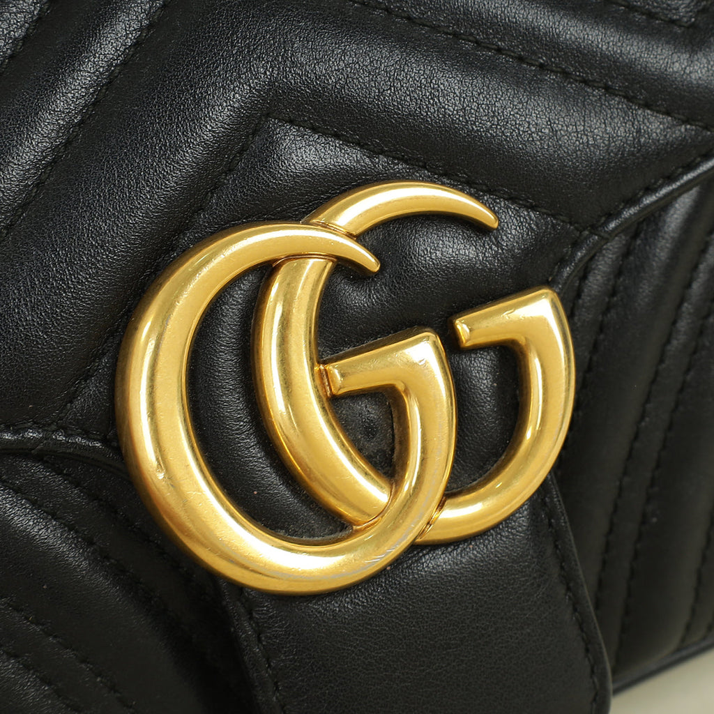Gucci Black GG Marmont Medium Shoulder Bag