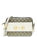Gucci Bicolor GG Supreme 1955 Horsebit Small Shoulder Bag