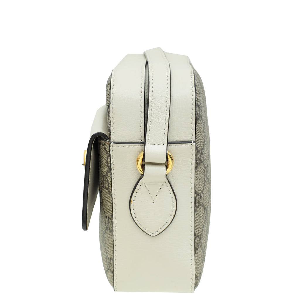 Gucci Bicolor GG Supreme 1955 Horsebit Small Shoulder Bag