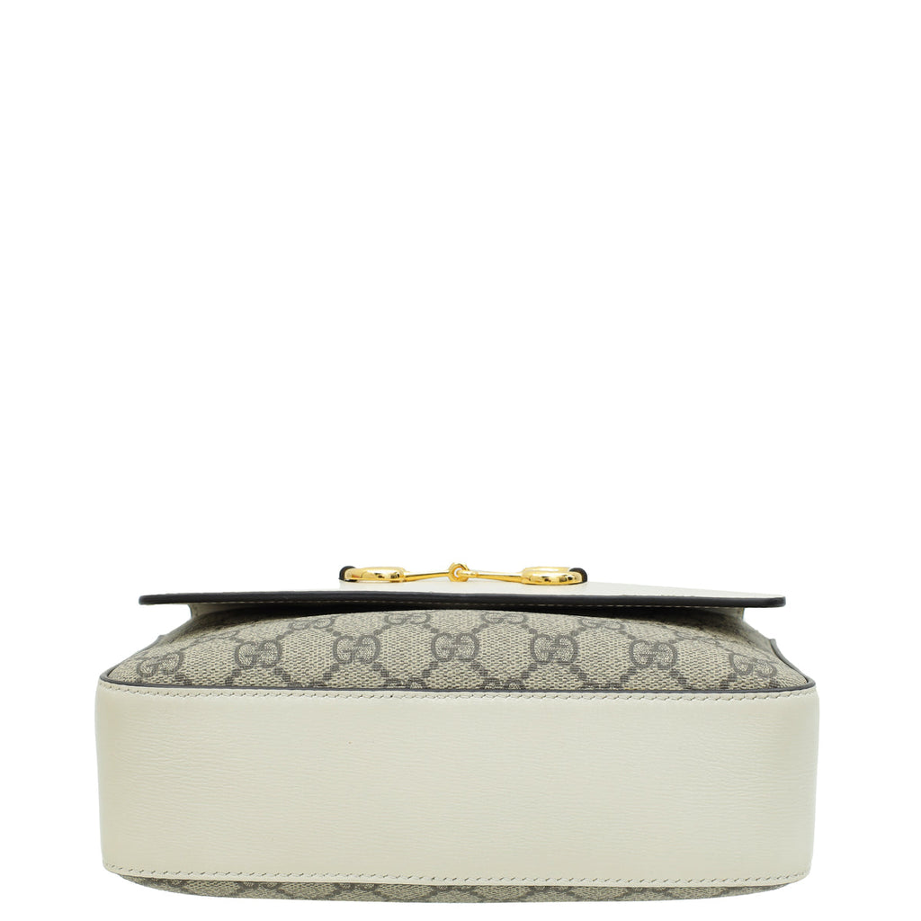 Gucci Bicolor GG Supreme 1955 Horsebit Small Shoulder Bag