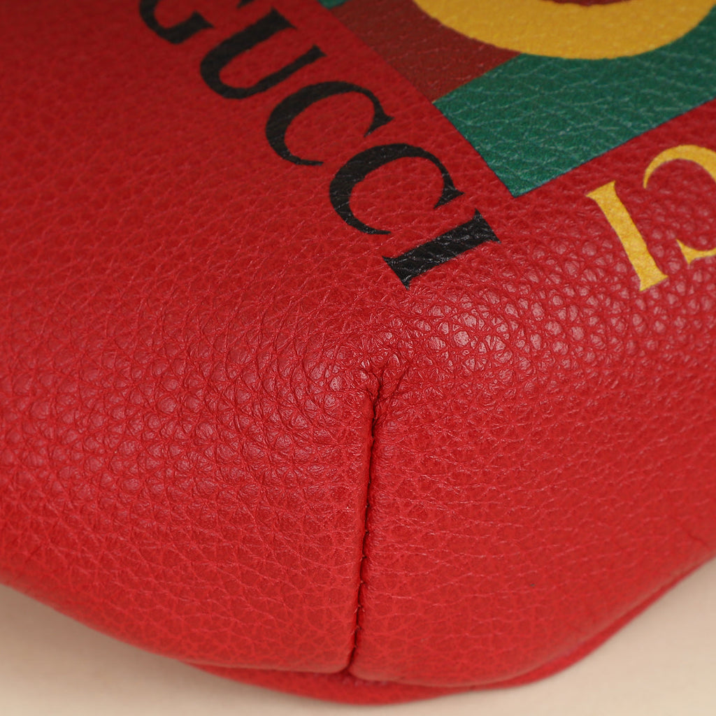 Gucci Red Logo Print Belt Bag