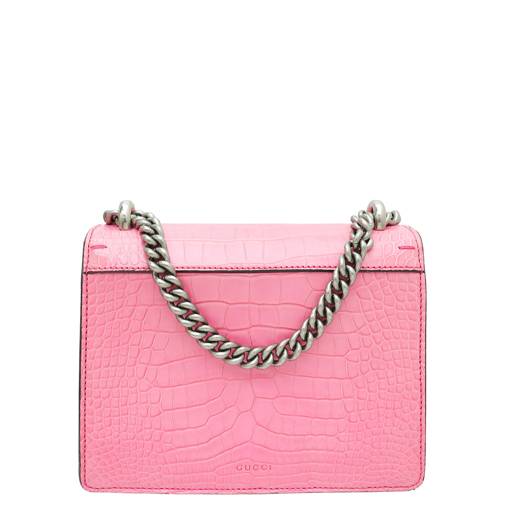 Gucci Pink Matte Crocodile Dionysus Mini Bag