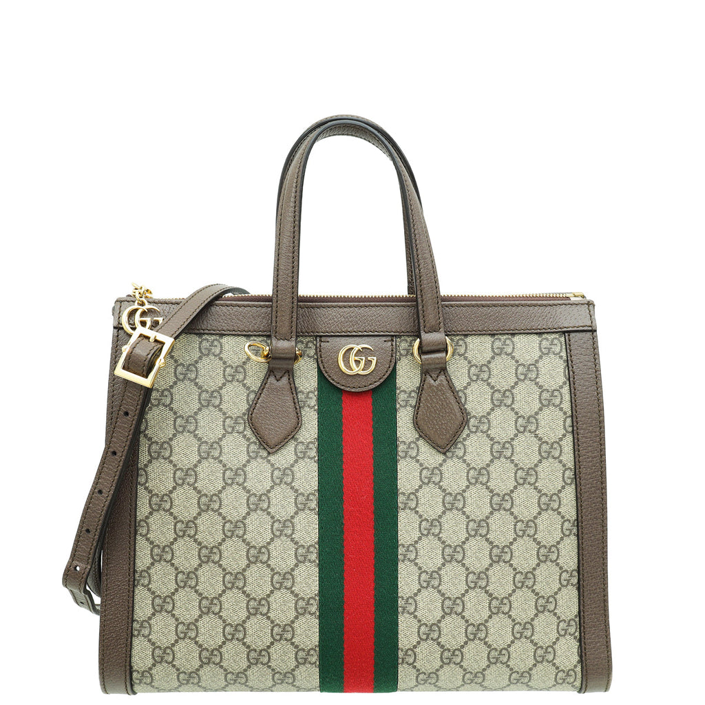 Gucci Ebony GG Ophidia Medium Top Handle Bag