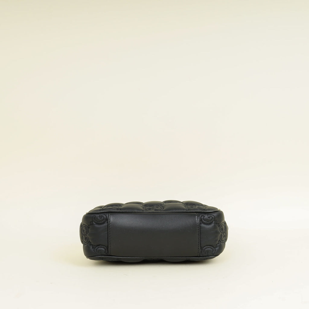 Gucci Black Nylon Enamel GG Matelasse Shoulder Bag