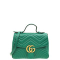 Gucci Green GG Marmont Top Handle Small Bag