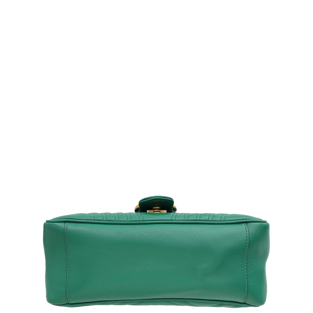 Gucci Green GG Marmont Top Handle Small Bag