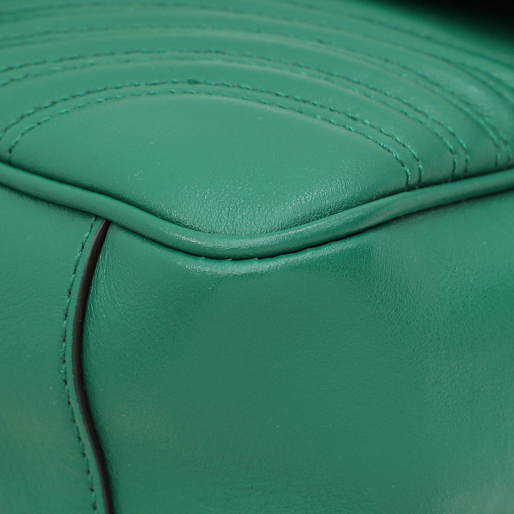 Gucci Green GG Marmont Top Handle Small Bag
