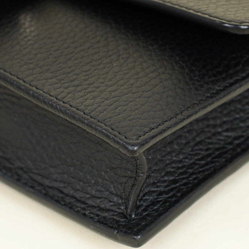 Gucci Black Interlocking G Wallet on Chain