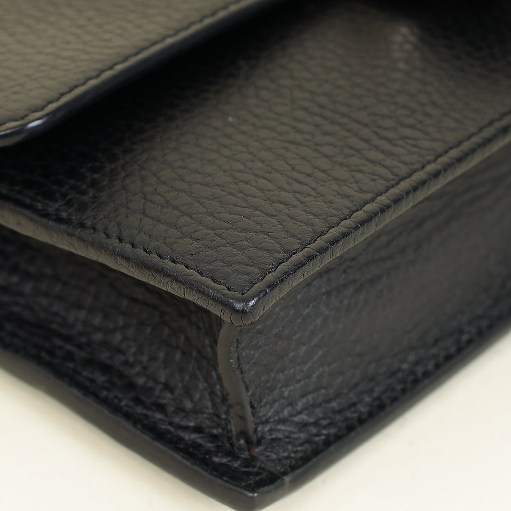 Gucci Black Interlocking G Wallet on Chain
