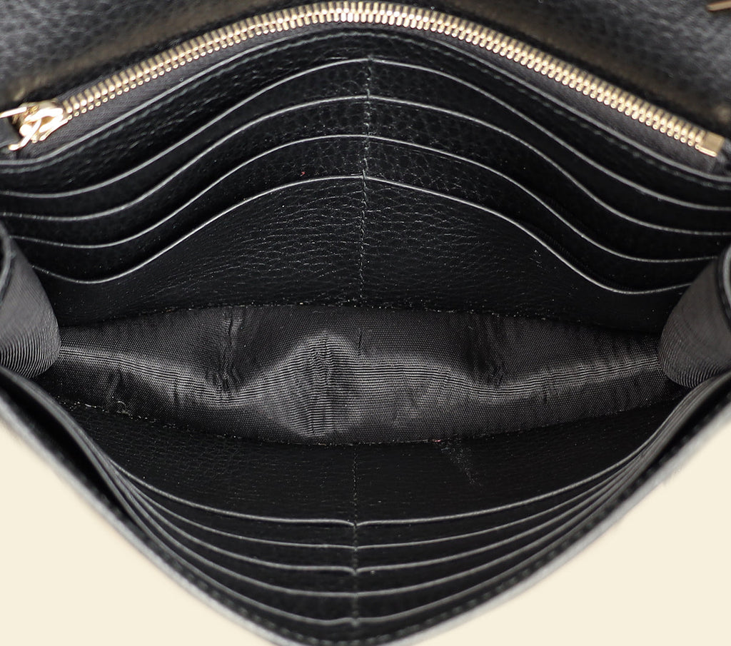Gucci Black Interlocking G Wallet on Chain