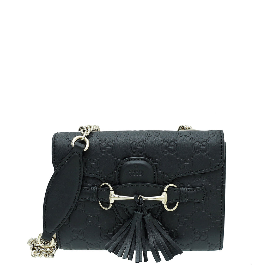 Gucci Black GG Guccissima Emily Mini Chain Bag
