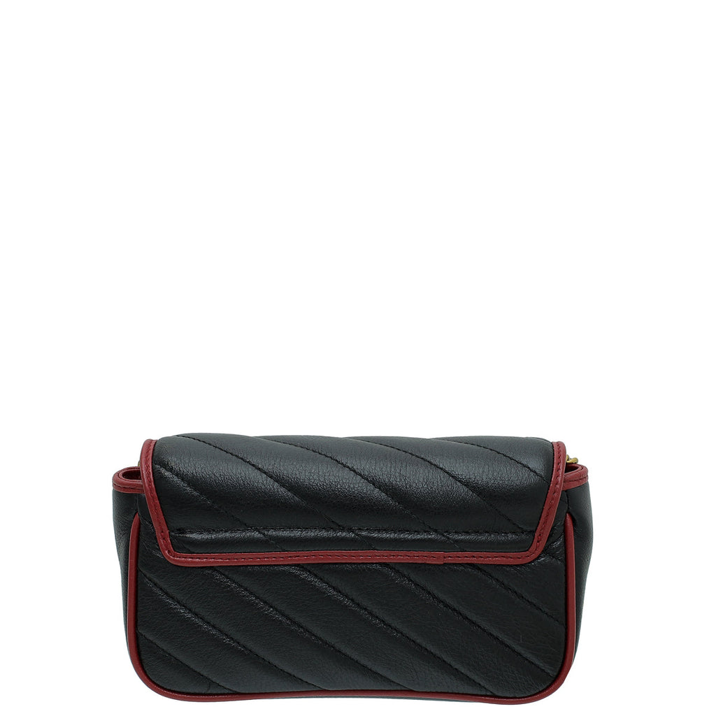 Gucci Bicolor GG Marmont Diagonal Striped Super Mini Bag