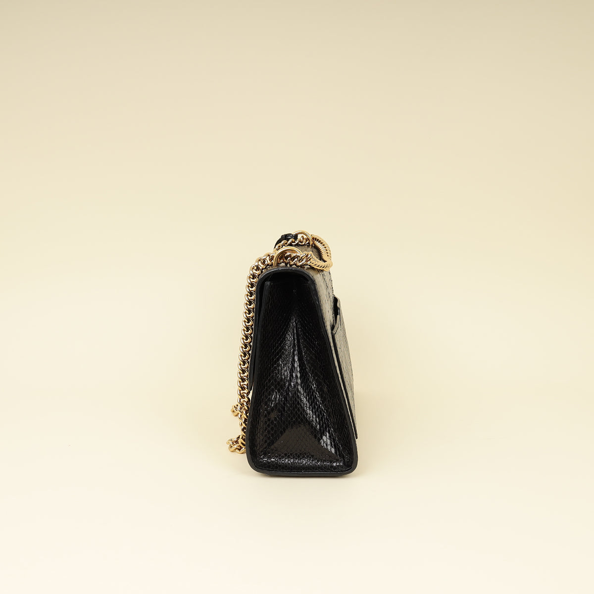 Gucci Black Python Padlock Medium Shoulder Bag