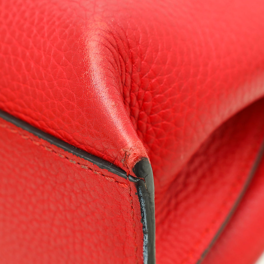 Gucci Red Bamboo Daily Top Handle Small Bag