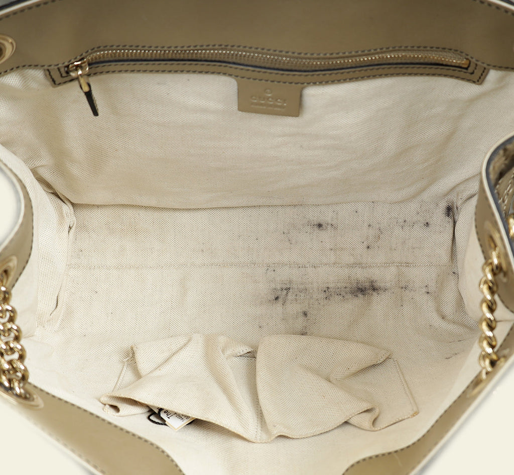 Gucci Champagne Guccissima Large Emily Chain Shoulder Bag