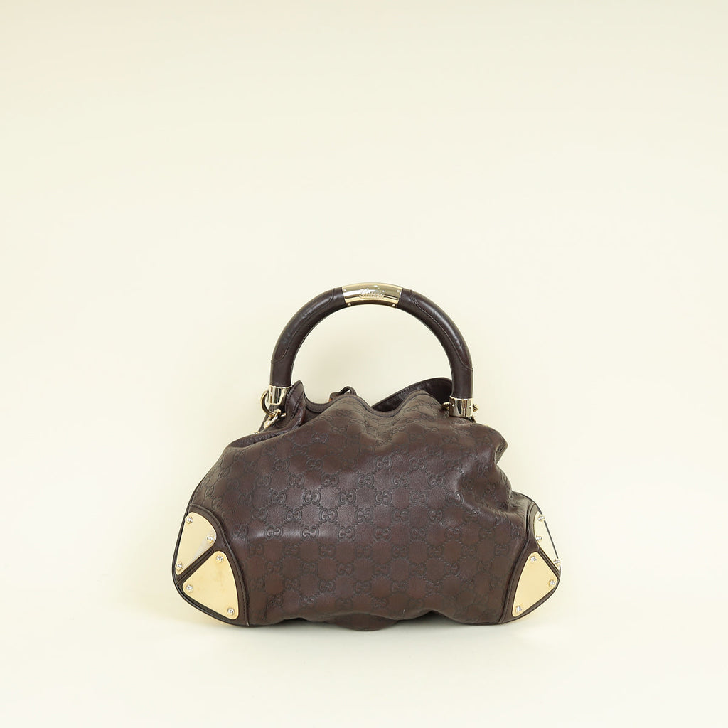 Gucci Chocolate Brown Guccissima Indy Hobo Bag