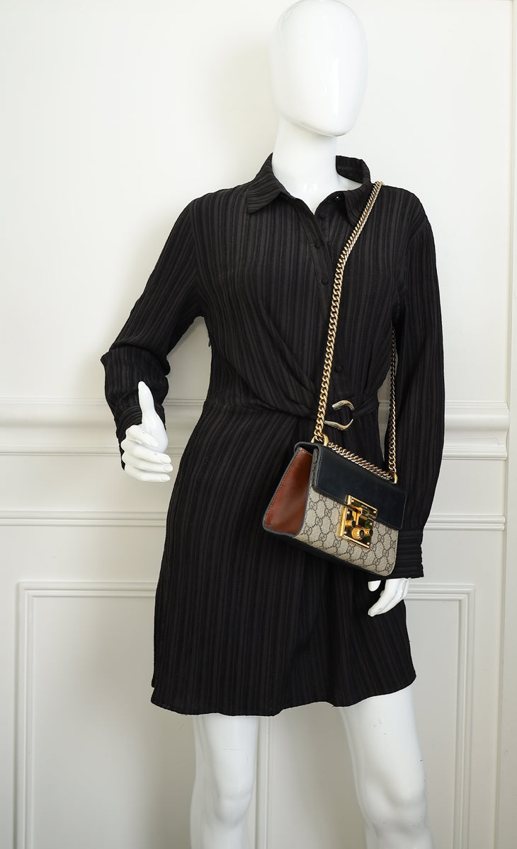 Gucci Tricolor Padlock Chain Small Shoulder Bag