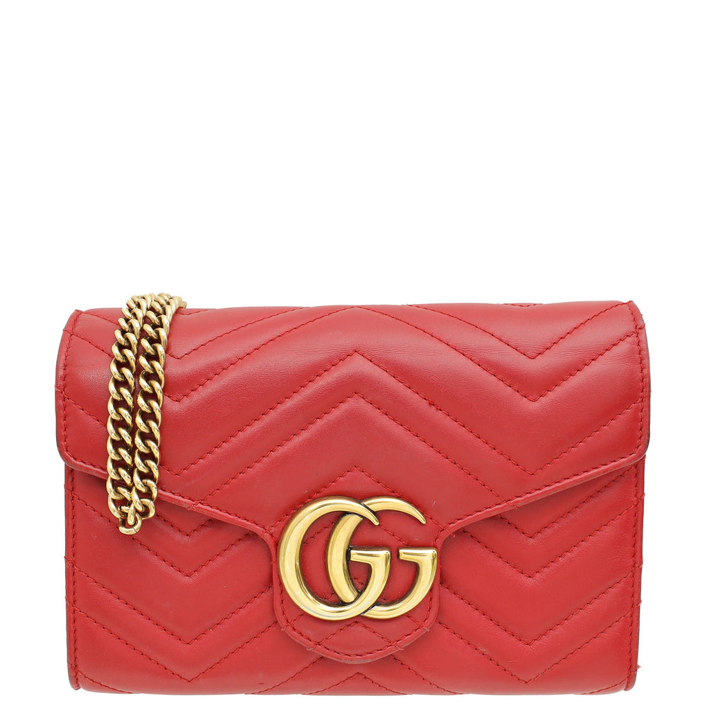 Gucci Red GG Marmont Super Mini Bag