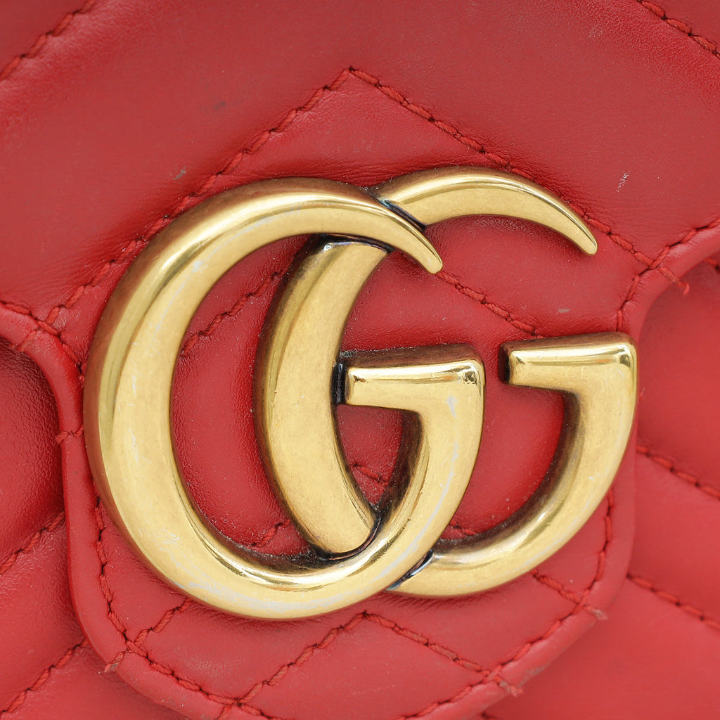 Gucci Red GG Marmont Super Mini Bag