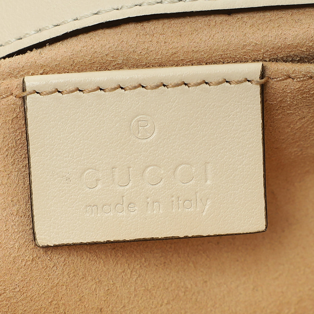 Gucci White Cream GG Marmont Small Shoulder Bag