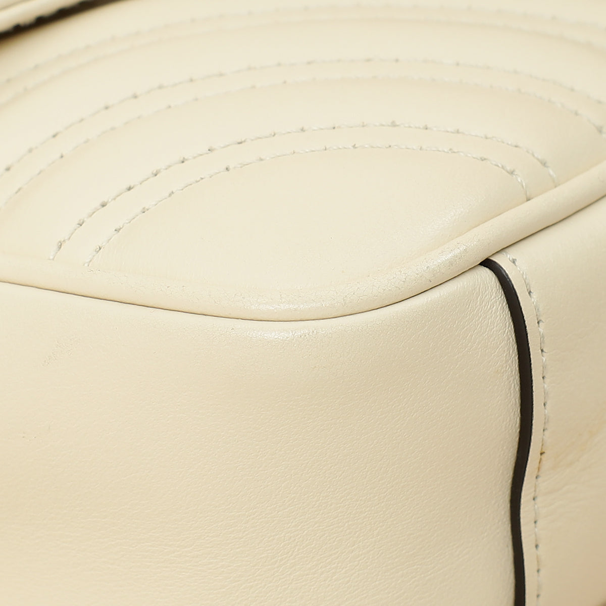 Gucci White Cream GG Marmont Small Shoulder Bag