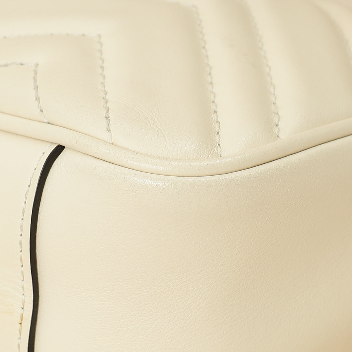 Gucci White Cream GG Marmont Small Shoulder Bag