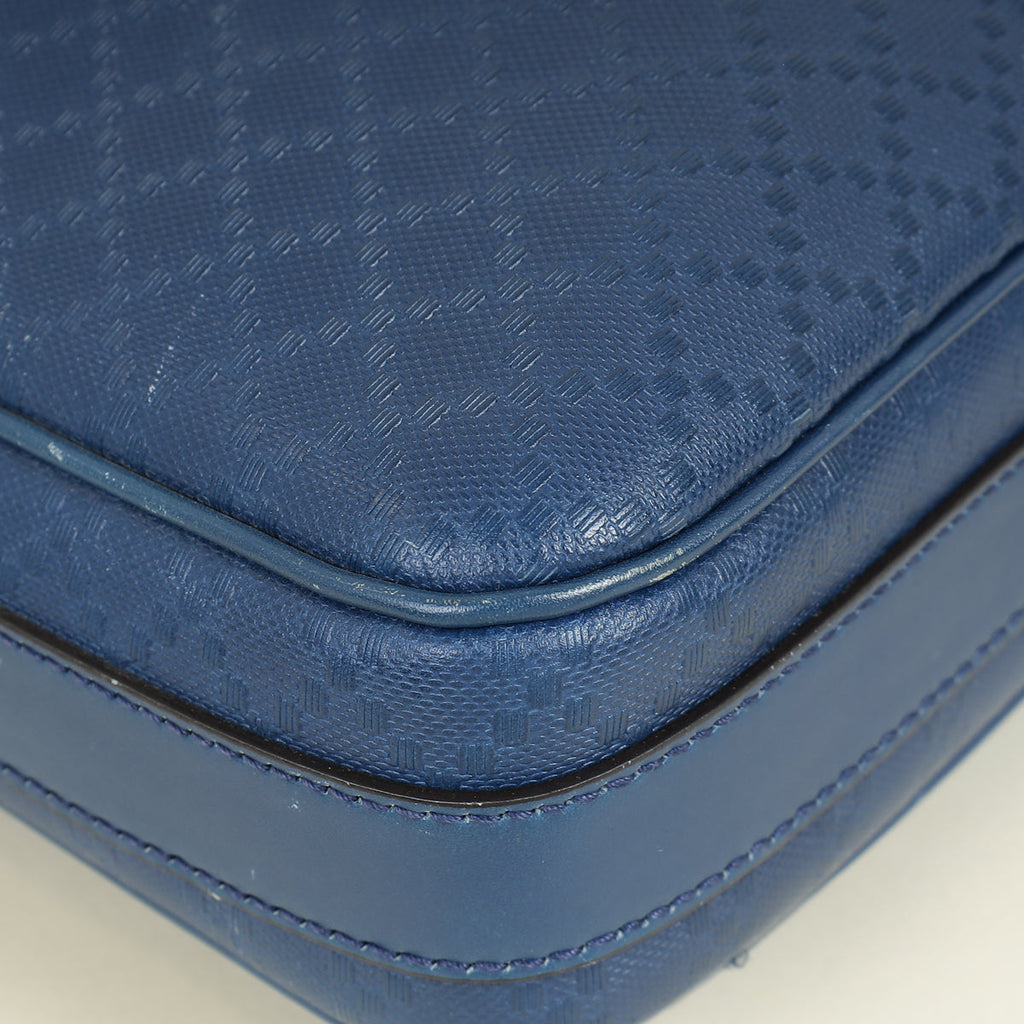 Gucci Blue Diamante Textured Briefcase
