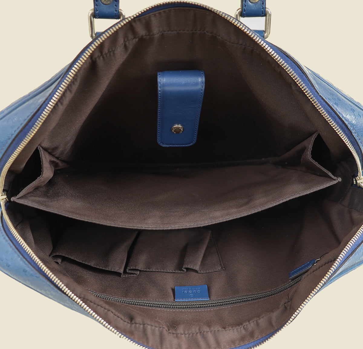 Gucci Blue Diamante Textured Briefcase