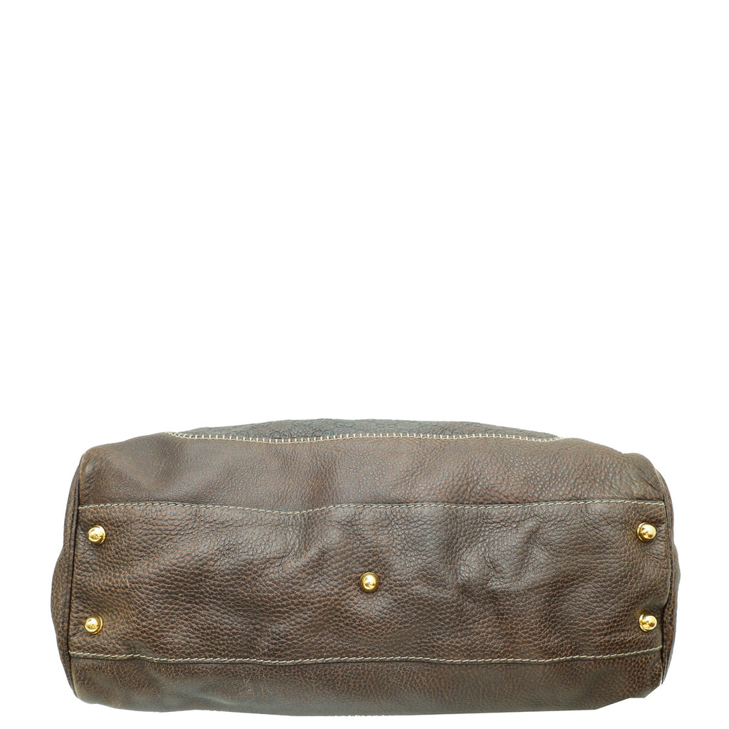 Gucci Chocolate Brown Guccissima New Pelham Tote Bag