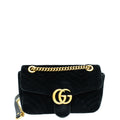 Gucci Black GG Marmont Velvet Small Shoulder Bag
