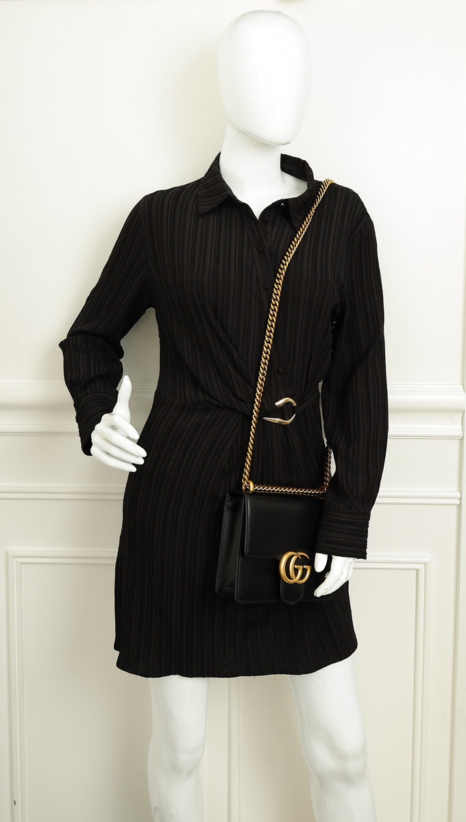 Gucci Black GG Marmont Small Shoulder Bag