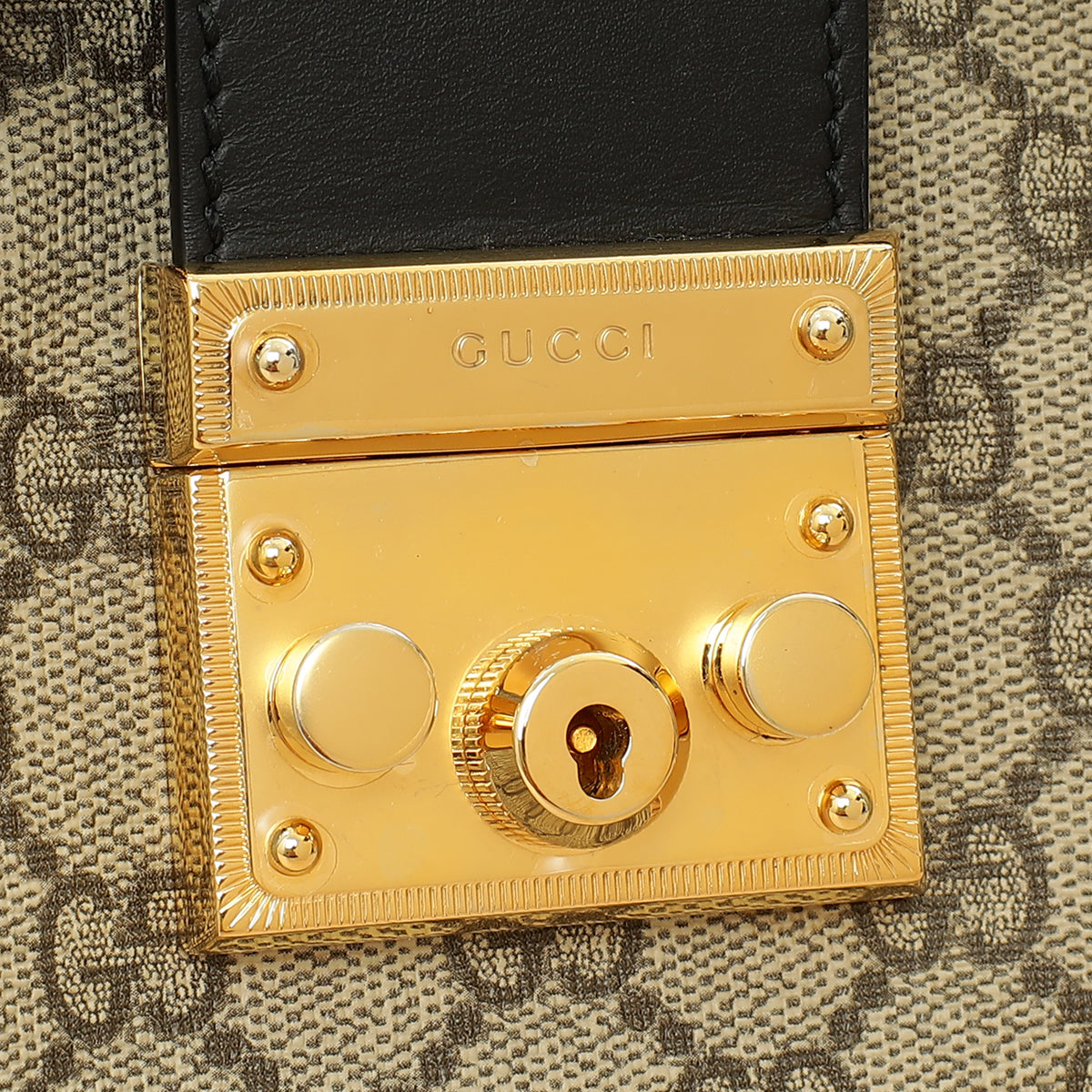 Gucci Bicolor GG Supreme Padlock Tote Small Bag