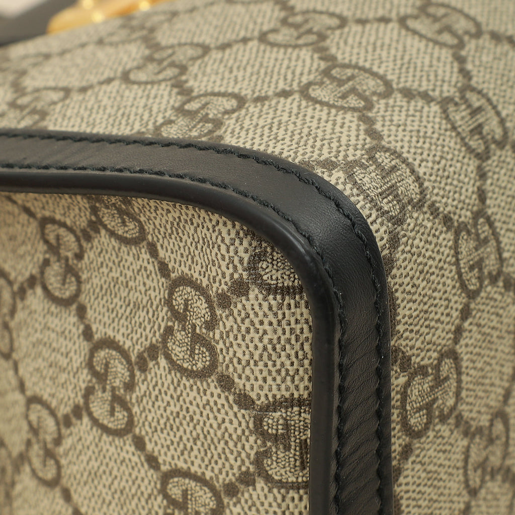 Gucci Bicolor GG Supreme Padlock Tote Small Bag