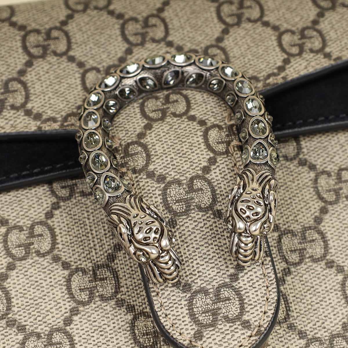Gucci Bicolor GG Supreme Crystal Dionysus Small Shoulder Bag