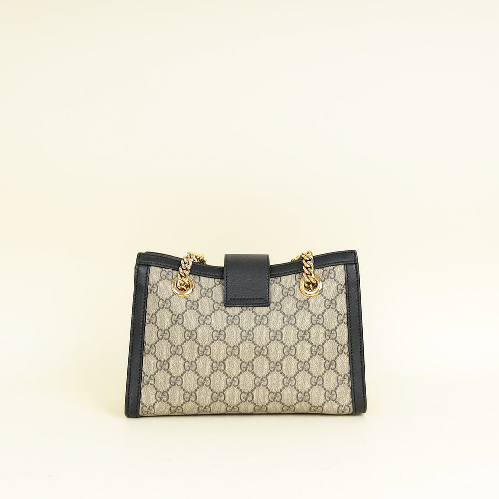 Gucci Bicolor GG Supreme Padlock Small Tote Bag