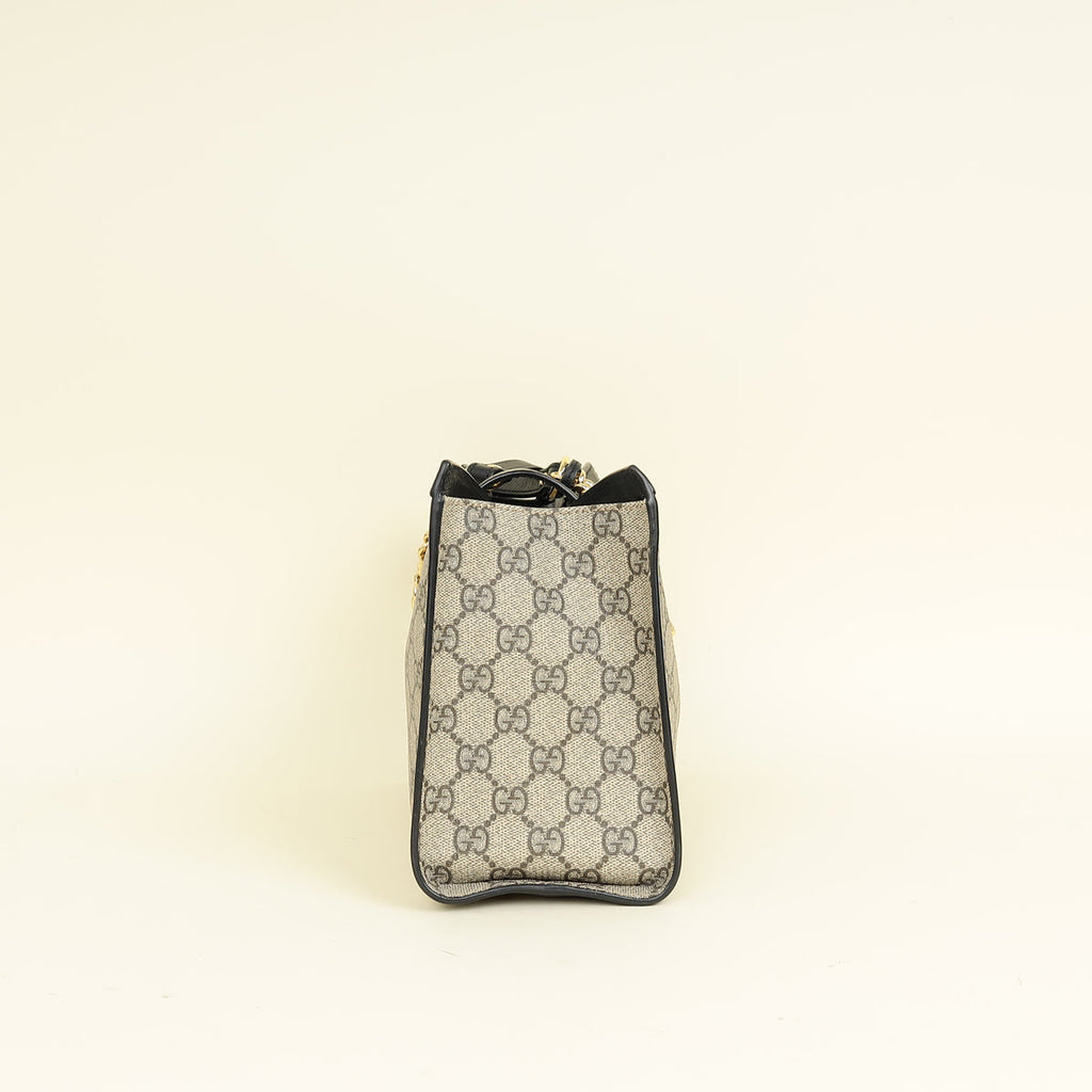 Gucci Bicolor GG Supreme Padlock Small Tote Bag