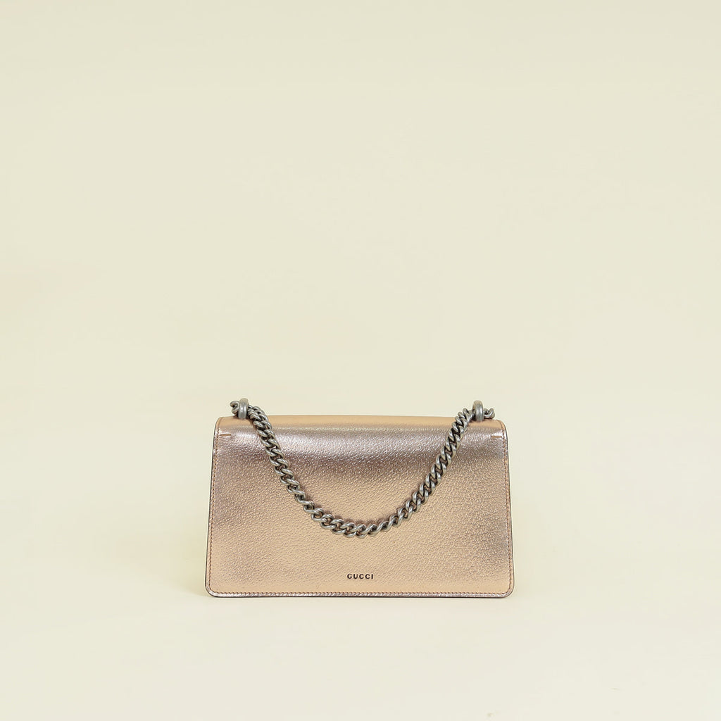 Gucci Metallic Rose Gold Dionysus Medium Shoulder Bag